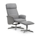 Aria Recliner & Stool With Chrome Base - Grey Linen Recliner Chairs Julian Bowen V2 