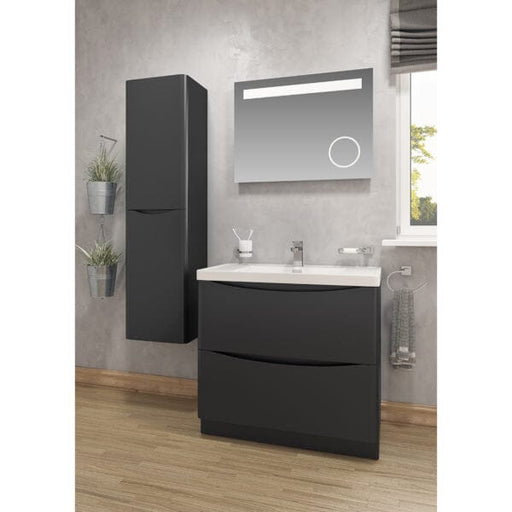 Bali Black 900mm Free Standing Cabinet & Polymarble Basin Bathroom Furniture Vendor 116 