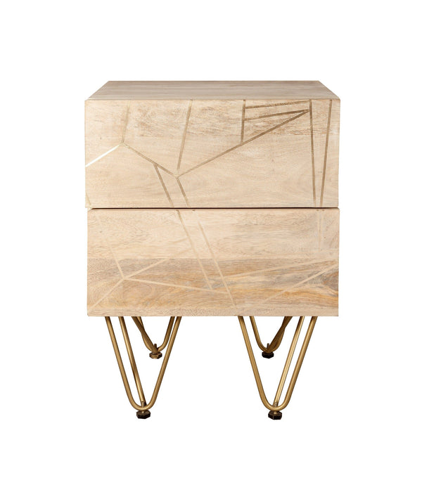 Light Gold 2 Drawer Side Table Light Gold IHv2 