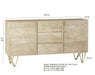 Light Gold Extra Large Sideboard 3 Drawers and 2 Doors Light Gold IHv2 