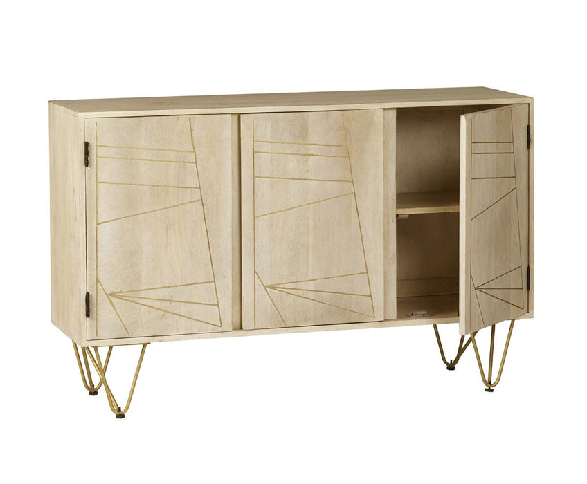 Light Gold Large Sideboard 3 Doors Light Gold IHv2 