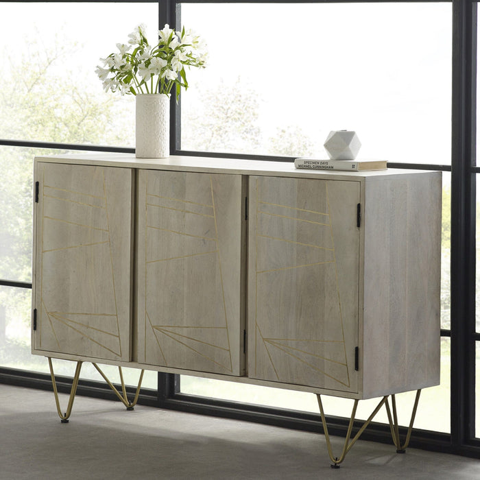 Light Gold Large Sideboard 3 Doors Light Gold IHv2 