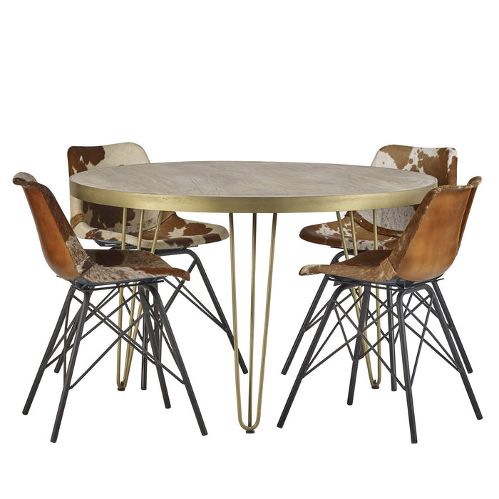 Light Gold Round Dining Table Light Gold IHv2 