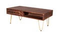 Dark Gold Rectangular Coffee Table with Drawer Dark Gold IHv2 