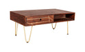 Dark Gold Rectangular Coffee Table with Drawer Dark Gold IHv2 