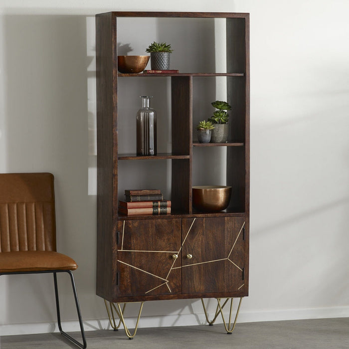 Dark Gold Large Bookcase 2 Door Dark Gold IHv2 