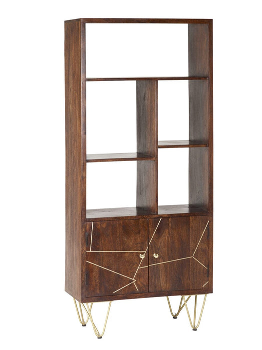 Dark Gold Large Bookcase 2 Door Dark Gold IHv2 