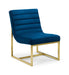 Bellagio Velvet Chair - Blue & Gold Accent Chair Julian Bowen V2 