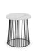 Broadway Round Lamp Table - White Marble Side Table Julian Bowen V2 