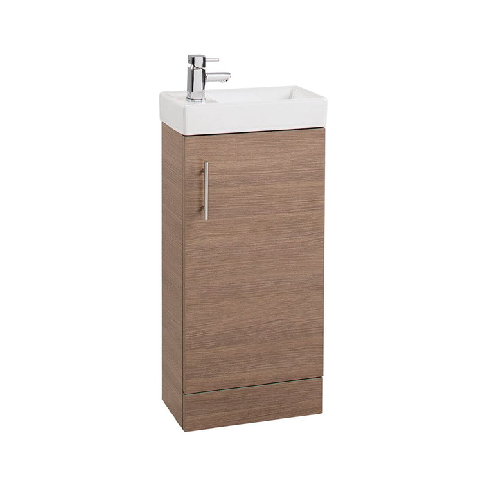 Cube Unit Medium Oak Single Door 400mm Basin & Unit Bathroom Furniture Vendor 116 