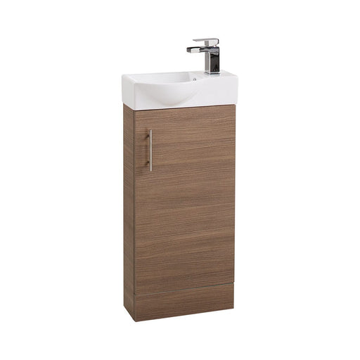 Mini Unit Medium Oak Single Door 400mm Basin & Unit Bathroom Furniture Vendor 116 