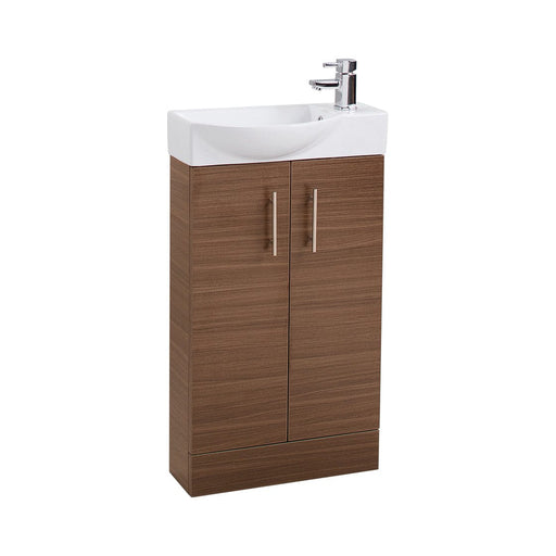 Mini Unit Walnut Double Door 500mm Basin & Unit Bathroom Furniture Vendor 116 