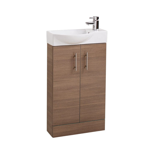 Mini Unit Medium Oak Double Door 500mm Basin & Unit Bathroom Furniture Vendor 116 