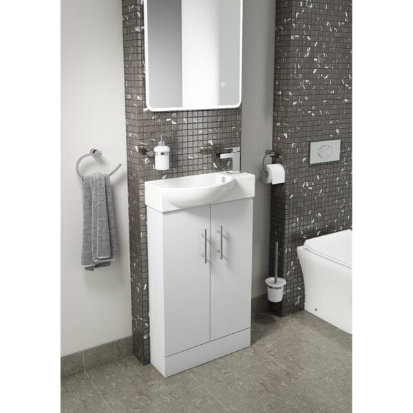 Mini Unit White Double Door 500mm Basin & Unit Bathroom Furniture Vendor 116 