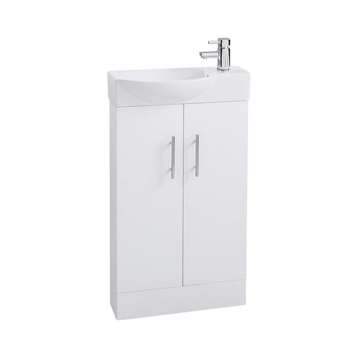 Mini Unit White Double Door 500mm Basin & Unit Bathroom Furniture Vendor 116 