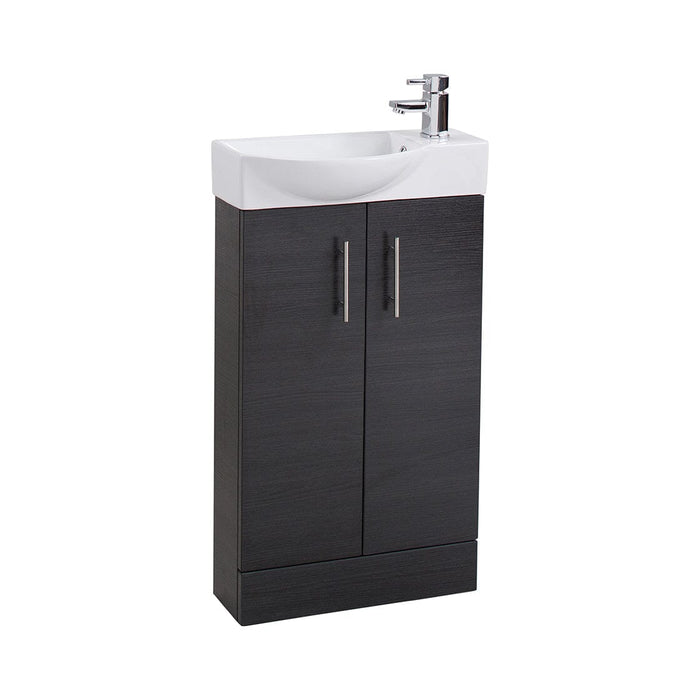 Mini Unit Black Ash Double Door 500mm Basin & Unit Bathroom Furniture Vendor 116 