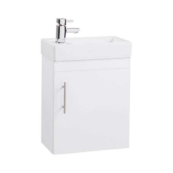 Cube Unit Gloss White Single Door 400mm X 225mm Basin & Unit Bathroom Furniture Vendor 116 