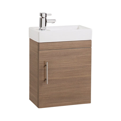 Cube Unit Medium Oak Single Door 400mm X 225mm Basin & Unit Bathroom Furniture Vendor 116 