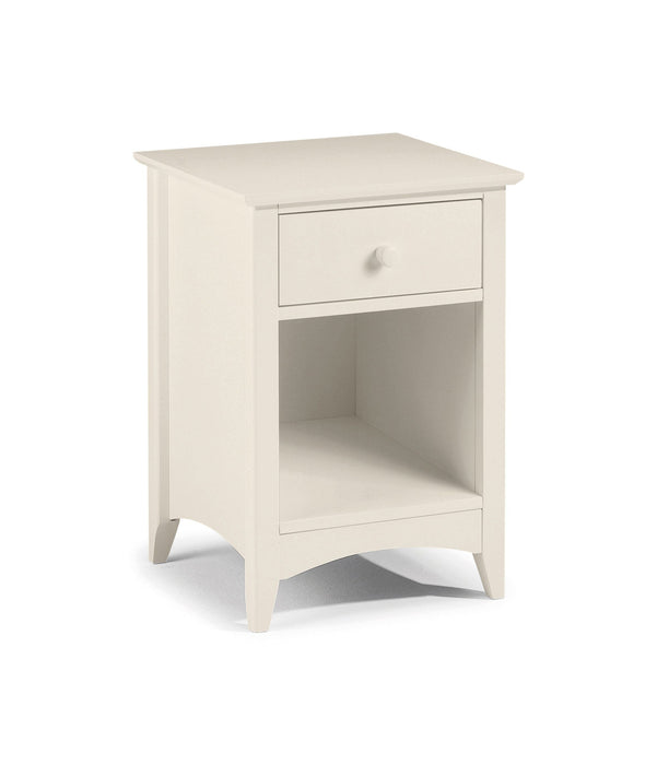 Cameo 1 Drawer Bedside - Stone White Bedside Tables Julian Bowen V2 