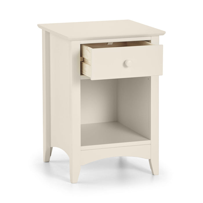 Cameo 1 Drawer Bedside - Stone White Bedside Tables Julian Bowen V2 