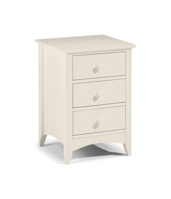 Cameo 3 Drawer Bedside - Stone White Bedside Tables Julian Bowen V2 