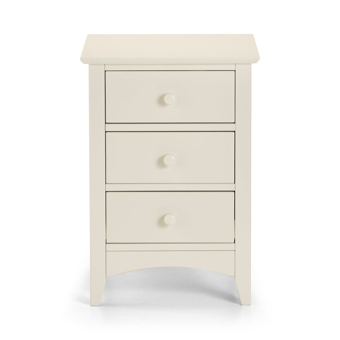 Cameo 3 Drawer Bedside - Stone White Bedside Tables Julian Bowen V2 