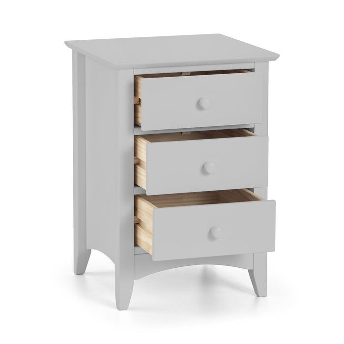 Cameo 3 Drawer Bedside - Dove Grey Bedside Tables Julian Bowen V2 