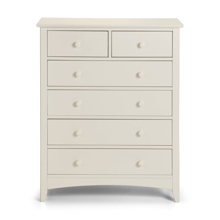 Cameo 4+2 Drawer Chest - Stone White Chest of Drawers Julian Bowen V2 