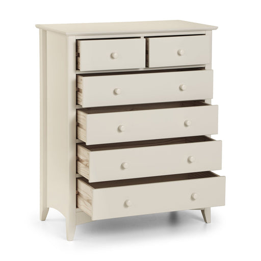 Cameo 4+2 Drawer Chest - Stone White Chest of Drawers Julian Bowen V2 