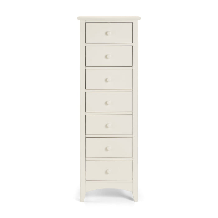 Cameo 7 Drawer Narrow Chest - Stone White Chest of Drawers Julian Bowen V2 