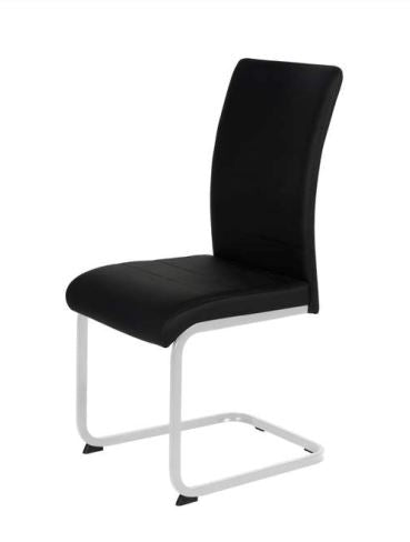 Liana Chair Black PU Chrome Legs Dining Chair Gannon 