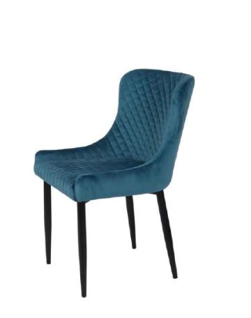 Talia Velvet Chair Blue Dining Chairs Gannon 