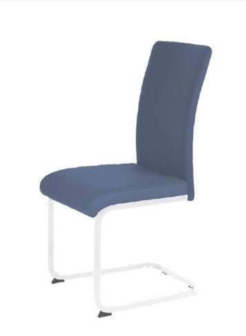 Liana Chair Blue PU Chrome Legs Dining Chair Gannon 