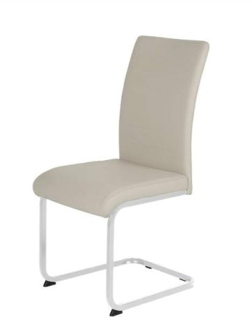 Liana Chair Taupe PU Chrome Legs Dining Chair Gannon 