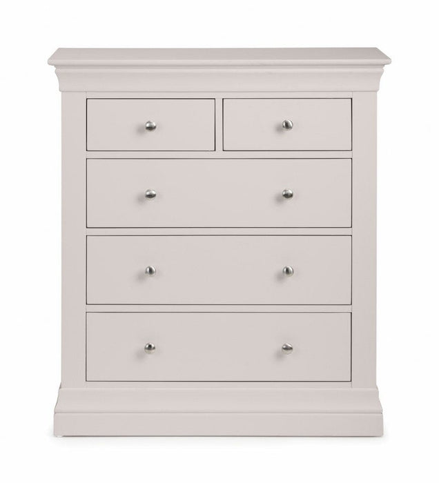 Clermont 3+2 Drawer Chest - Light Grey Chest of Drawers Julian Bowen V2 