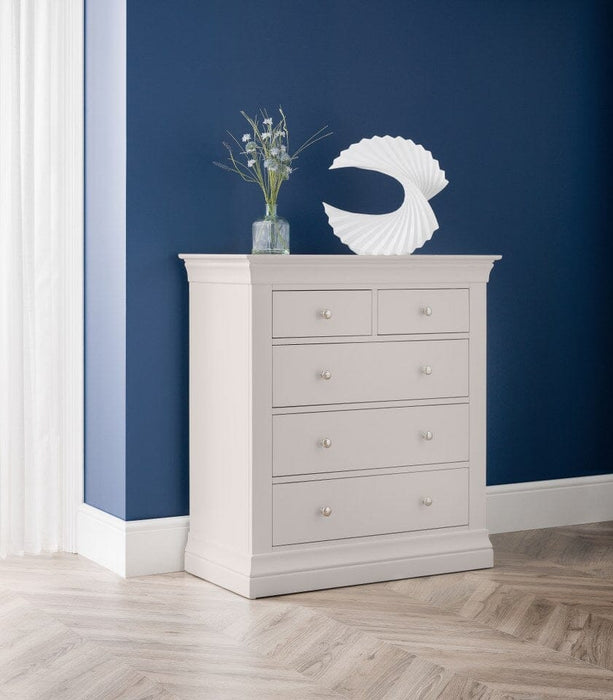 Clermont 3+2 Drawer Chest - Light Grey Chest of Drawers Julian Bowen V2 