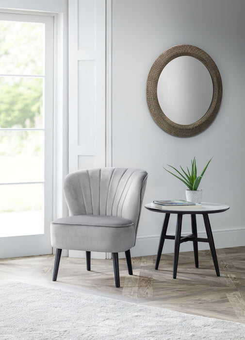 COCO VELVET ACCENT CHAIR - GREY Accent Chair Julian Bowen V2 