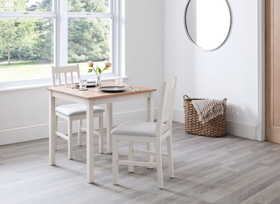 Coxmoor Square Dining Table 75Cm - White & Oak Dining Tables Julian Bowen V2 