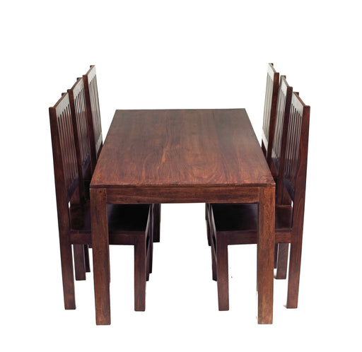 Toko Dark Mango 6 Ft Dining Set Magno Wooden Chairs Toko IHv2 