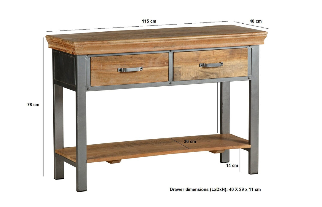 Metropolis Industrial 2 Drawer Console Table Metropolis Industrial IHv2 