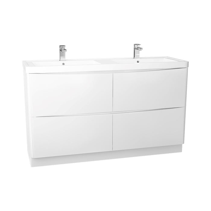 Bali Gloss White 1400mm Floor Standing 4 X Drawer Unit & Basin Bathroom Furniture Vendor 116 