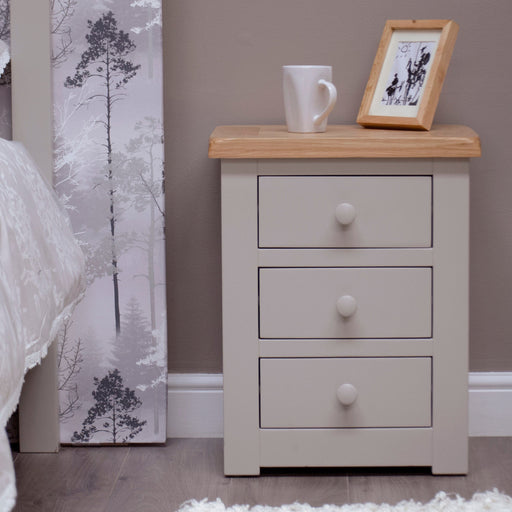 Diamond 3 Drw Bedside Bedside Table GBH 