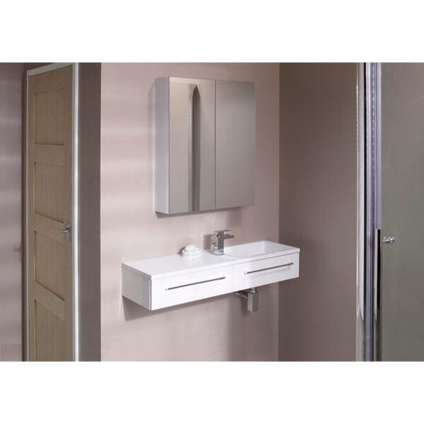 Dias Wall Hung Gloss White Drawer Unit & Basin Bathroom Furniture Vendor 116 