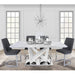 Amara Marble Effect Dining Set with 6 Chevron Chairs Dining Tables CIMC 