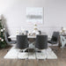 Amara Marble Effect Dining Set with 6 Chevron Chairs Dining Tables CIMC 