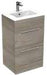 Duet 500mm 2 Drawer Floor Standing Unit Grey Ash Supplier 141 