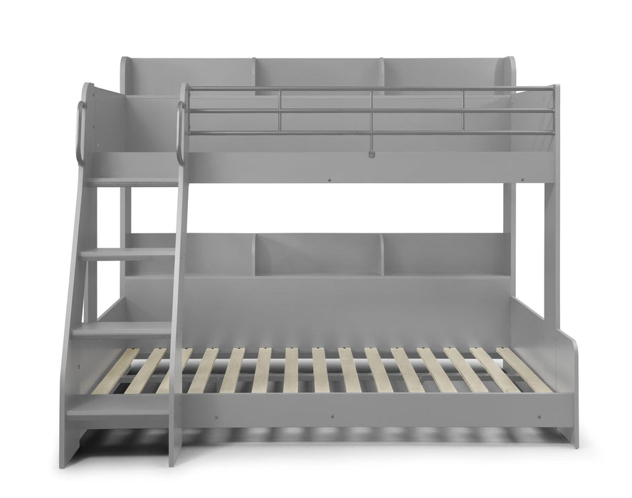 Domino Triple Sleeper Light Grey Bunk Beds Julian Bowen V2 