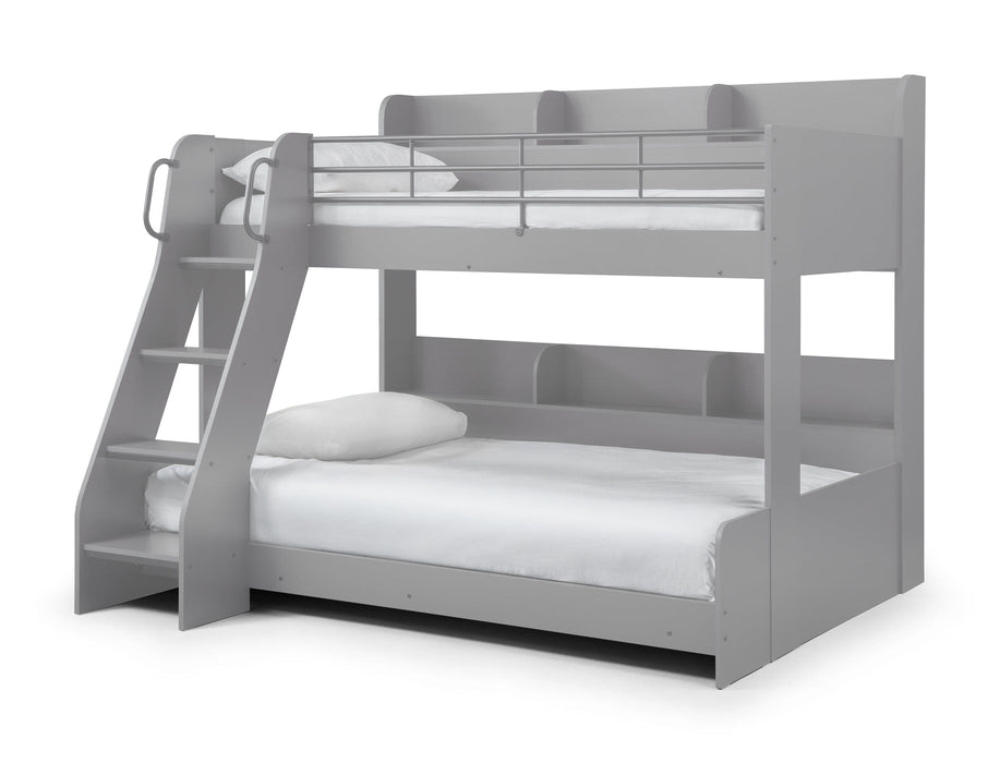 Domino Triple Sleeper Light Grey Bunk Beds Julian Bowen V2 