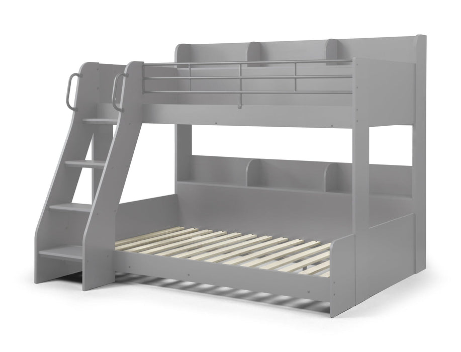 Domino Triple Sleeper Light Grey Bunk Beds Julian Bowen V2 