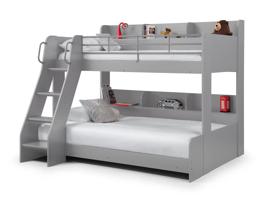 Domino Triple Sleeper Light Grey Bunk Beds Julian Bowen V2 